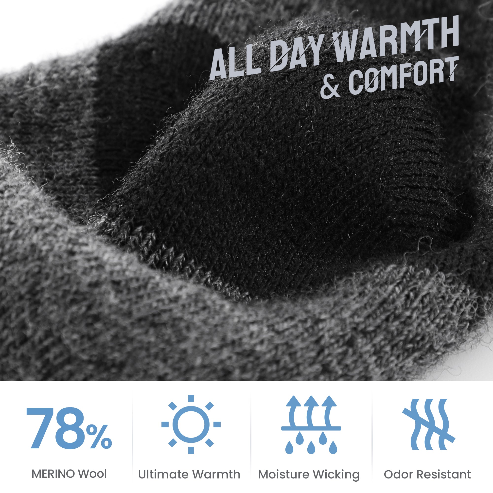 Ashland Midweight Merino Wool Ski & Snowboard Socks (Over the Calf, 1 Pair)