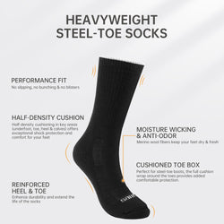 Ironman Merino Wool Boot Socks with Cushioned Toe Box (1 Pair)