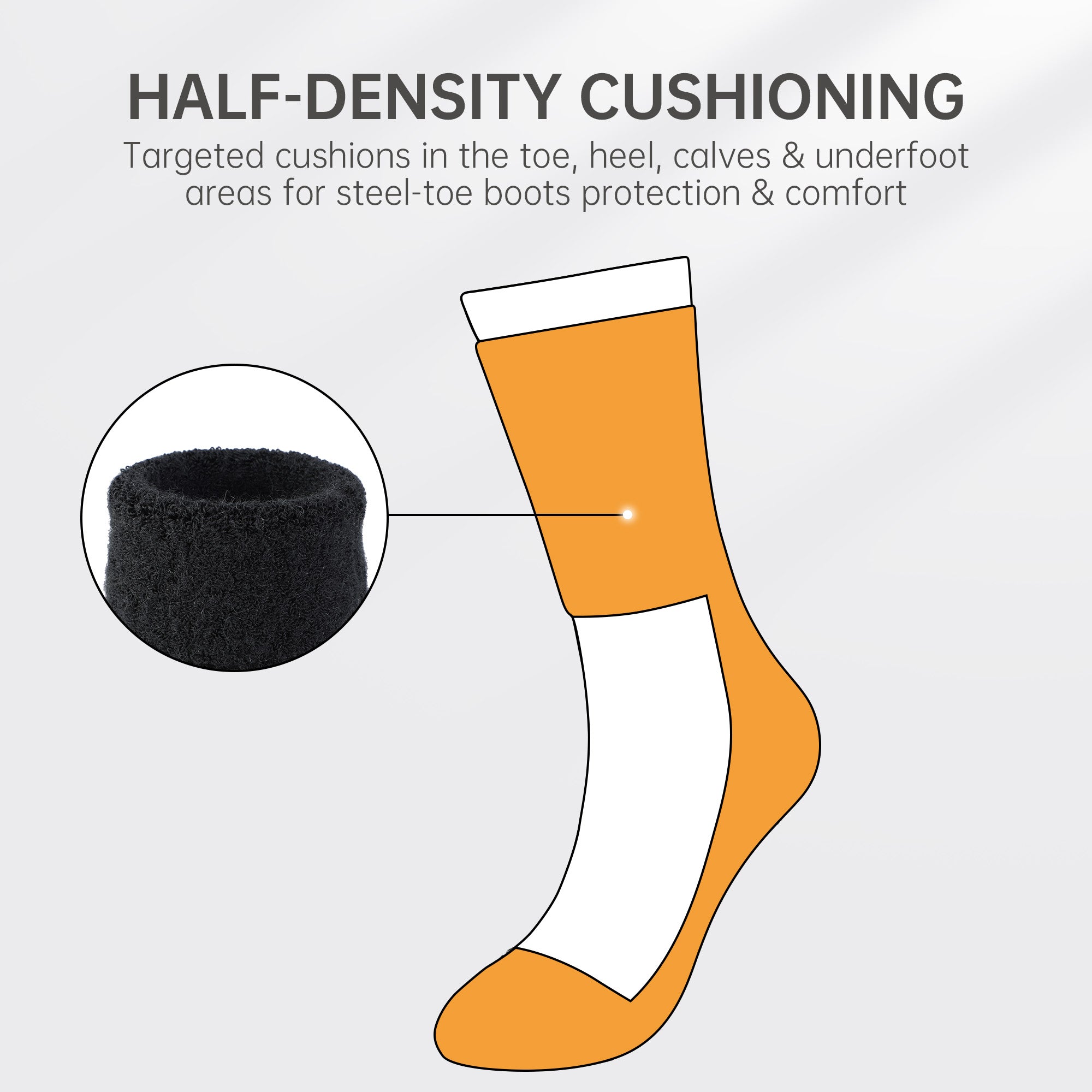 Ironman Heavyweight Merino Wool Boot Socks with Cushioned Toe Box (Extended Crew, 1 Pair)