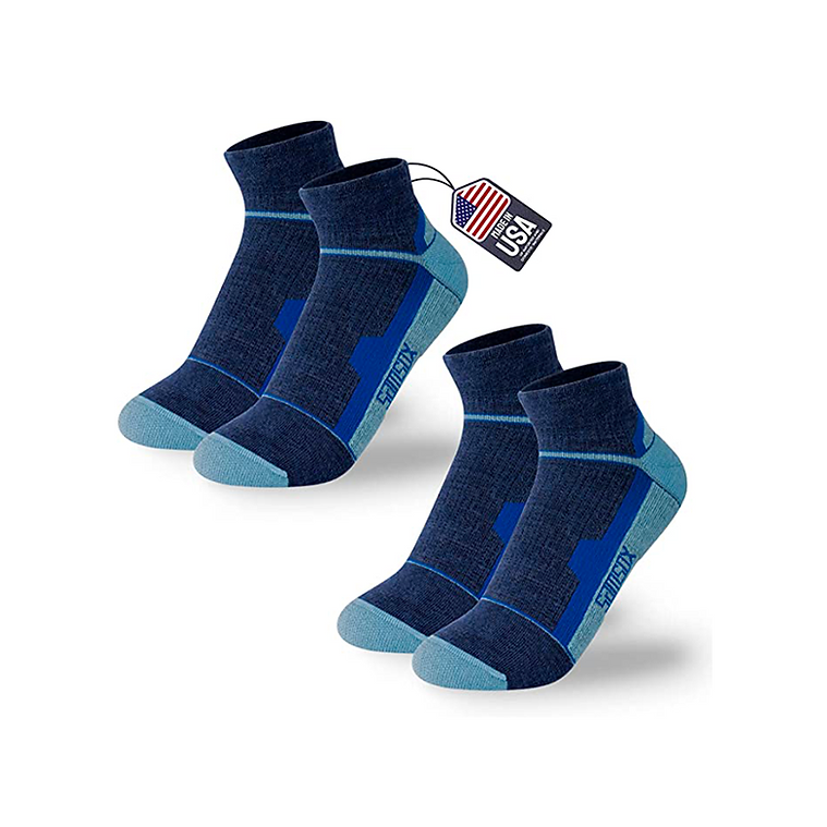 Moab Quarter Lightweight Merino Wool Targeted Cushion Running Socks (2-Pair)