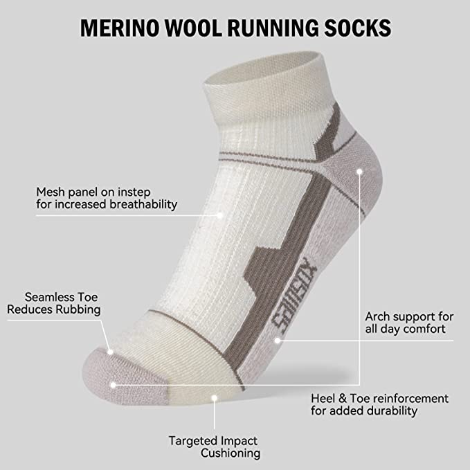 Moab Quarter Lightweight Merino Wool Targeted Cushion Running Socks (2-Pair)
