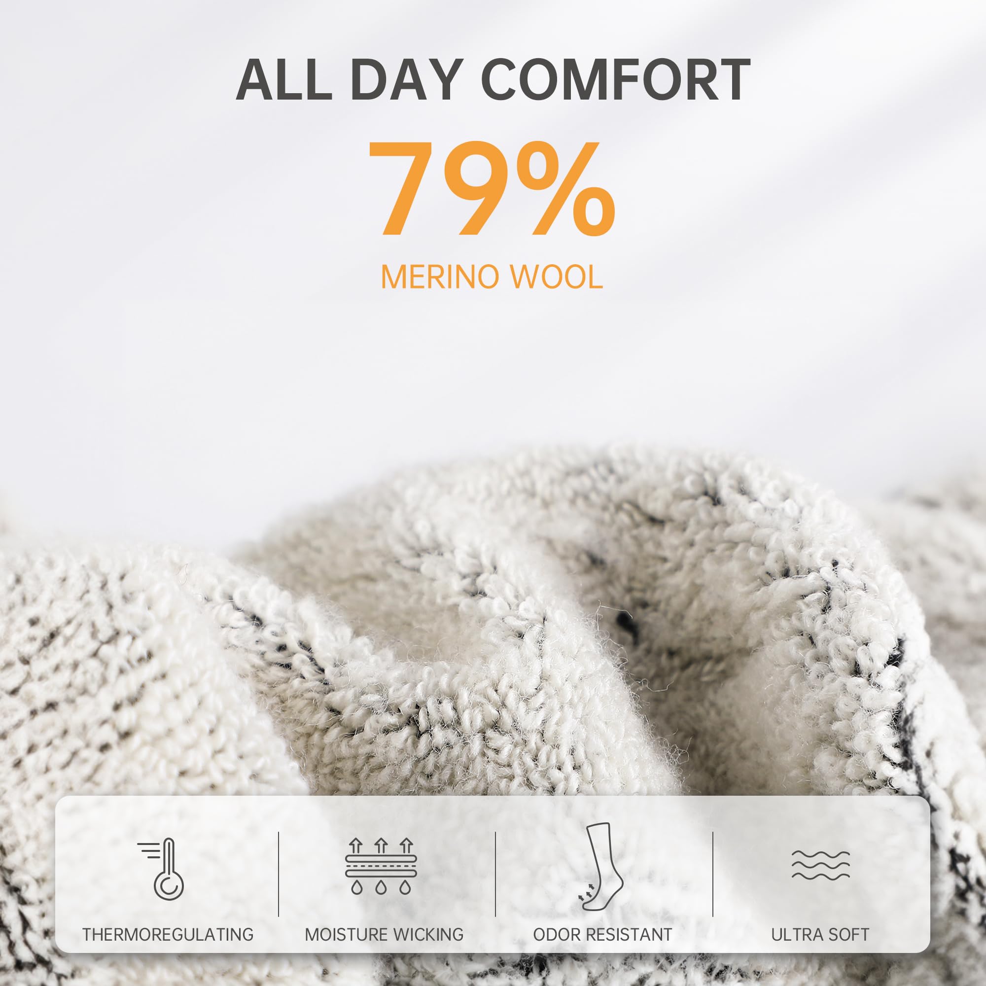 Bozeman Lite Midweight Merino Wool Expedition & Boot Socks (Extened Crew, 1 Pair)