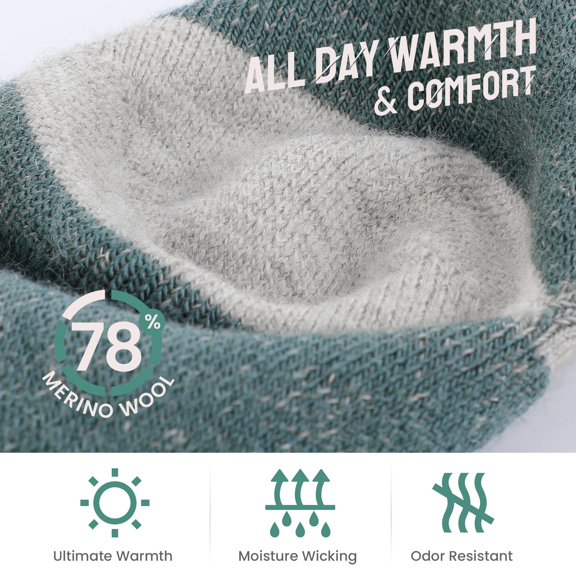 Ashland Midweight Merino Wool Ski & Snowboard Socks (Over the Calf, 1 Pair)