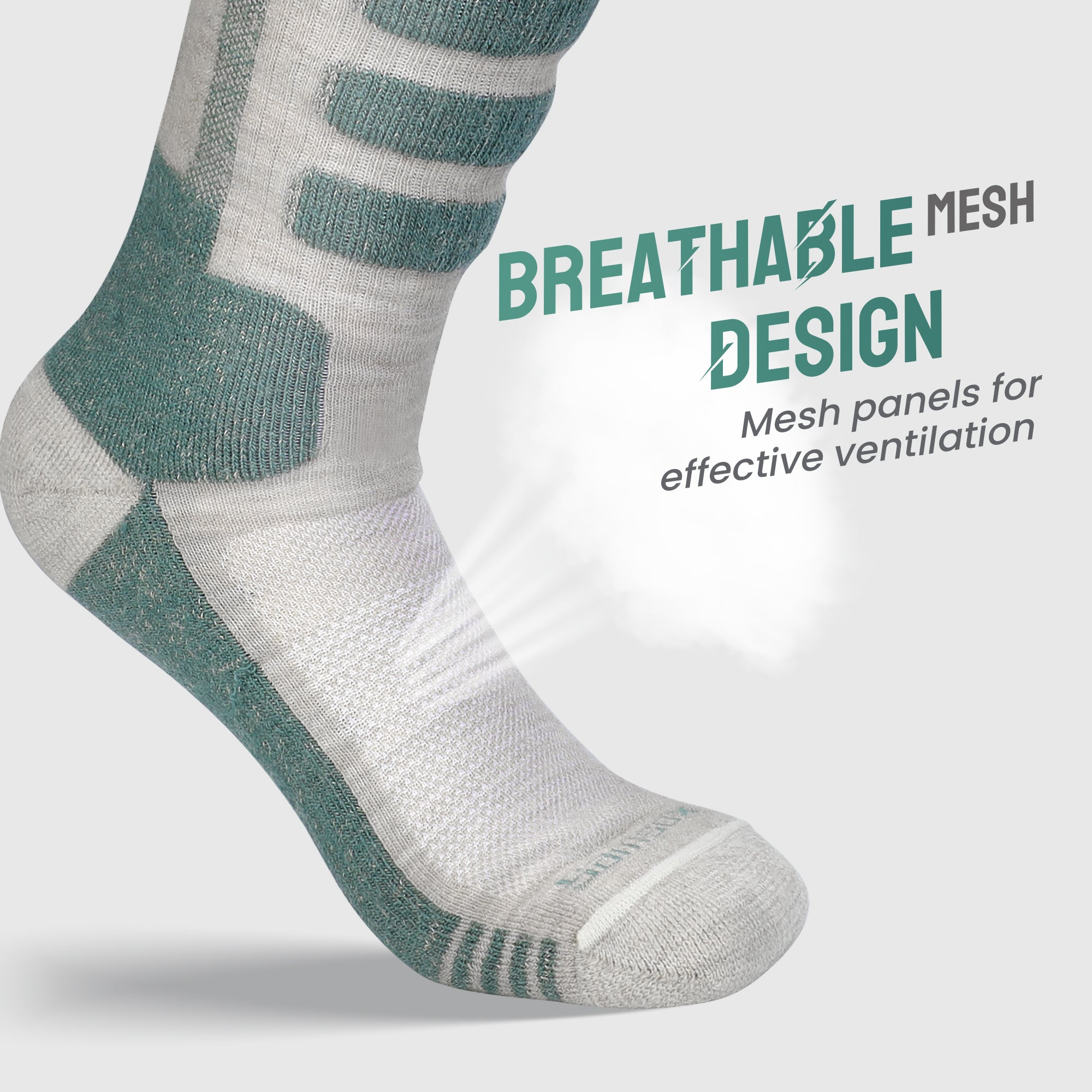 Ashland Midweight Merino Wool Ski & Snowboard Socks (Over the Calf, 1 Pair)