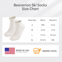 Beaverton Merino Wool Cushioned Athletic Running Hiking Socks (2-Pair）